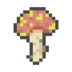 mushroom pixel art for dynamic digital projects and designs.