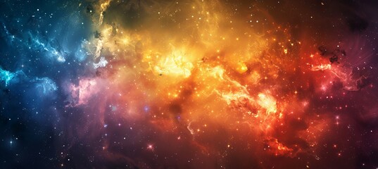 Galaxy star space formation with colorful light. Generative AI technology.	
