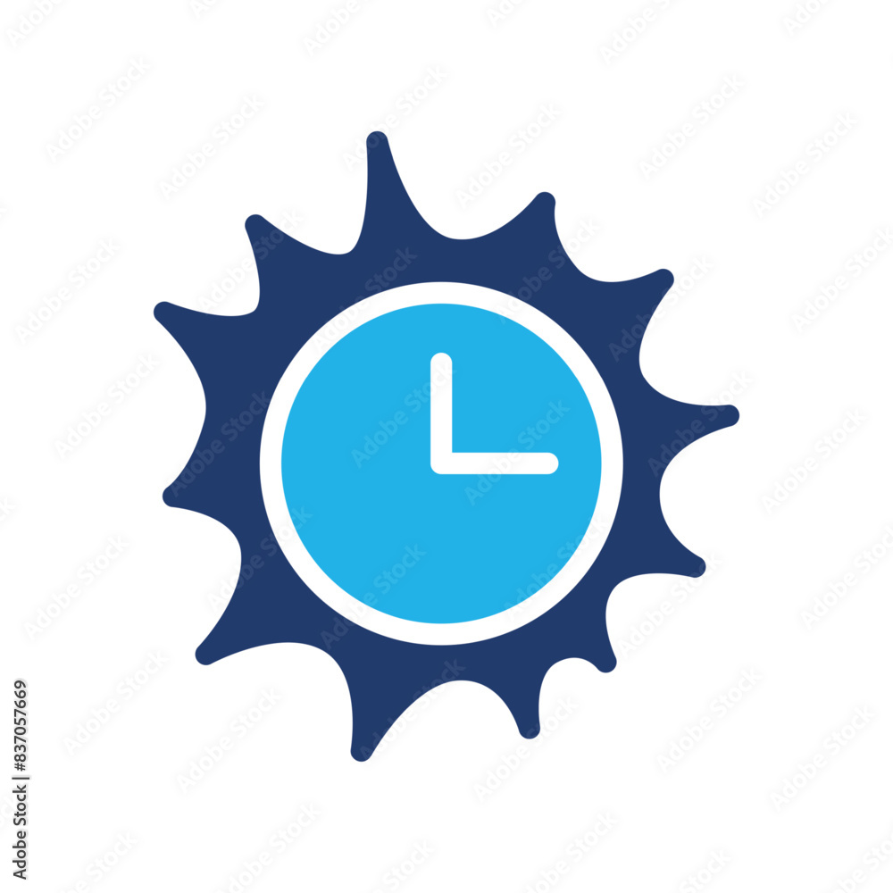 Poster sun clock colored icon vector design good for website and mobile app