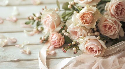 wedding bouquet with roses