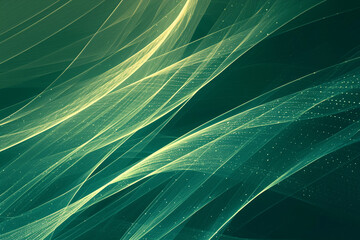 abstract design with flowing green and yellow wave-like lines creating a dynamic and futuristic visual effect