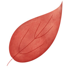 Watercolor Red Leaves