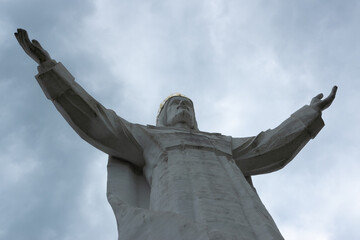 Swiebodzin, Poland  04 23 2024: Statue of Christ the King in Swiebodzin, Poland