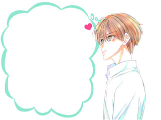 恋をしている男性　吹き出し