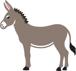 donkey cartoon Silhouette on White Background , animals, vector , colorful donkey .