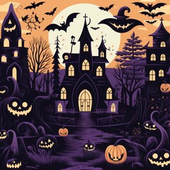 High quality pastel halloween seamless pattern on white background for sale in stock photos
