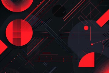 Sleek and modern abstract black and red geometric vector background design with futuristic elements