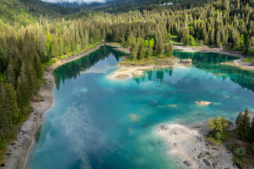 Caumasee, lake with turquoise water, Switzerland