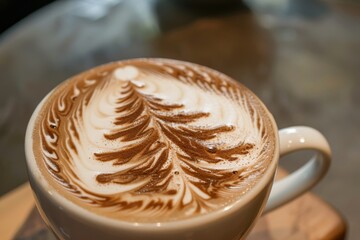 Christmas tree latte art coffee - festive holiday drink decoration for merry christmas celebration