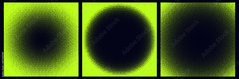 Poster bitmap square backgrounds with vignette effect. futuristic retro design in y2k style.