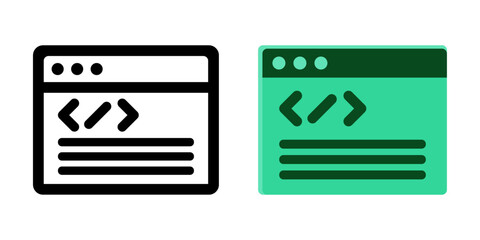 Black and colored striped illustration code web icon