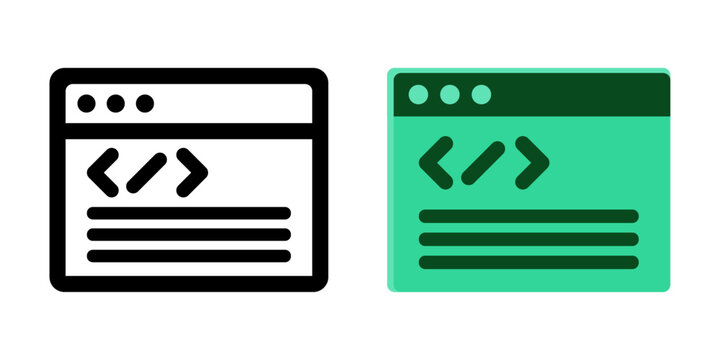 Black and colored striped illustration code web icon