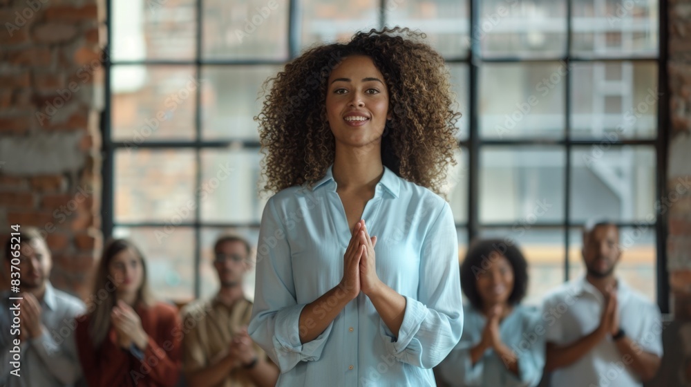 Poster The woman in yoga class