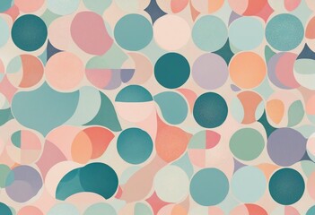 Cute Coloreed Pastel Pattern with Abstract Shapes