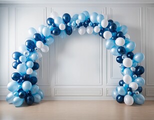 Blue balloons arch bridge 