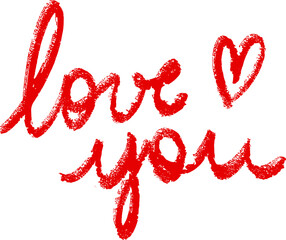 Love you phrase lettering in English