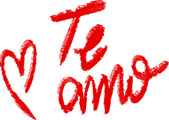 Te amo phrase lettering in Portuguese