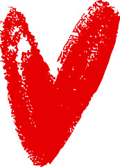 Heart in red chalk