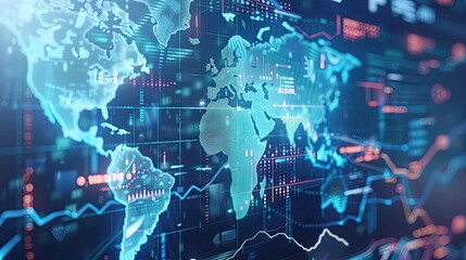 Obraz premium Analyzing financial investment global economic growth