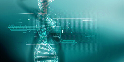 2d illustration of dna structure, abstract background
