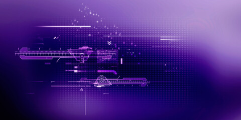 Obraz premium 2d illustration Abstract futuristic electronic circuit technology background