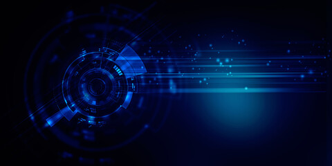 2d illustration Abstract futuristic electronic circuit technology background