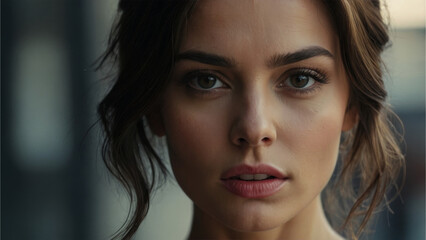 Fototapeta premium Still of Actress in Award Winning Film