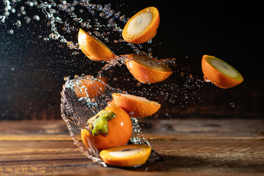 fresh akebi fruits on the table, delicious fruits, healty and natural food