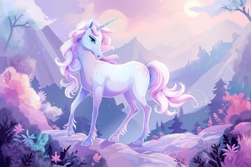 realistic unicorn fantasy world by generative ai