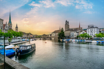 Fototapeta premium The city of Zurich, Switzerland,
