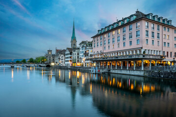 Fototapeta premium The city of Zurich, Switzerland,
