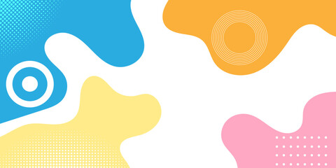 Fototapeta premium Clourful Abstract pop art background with wave pattern. halftone, dot, line circle. Vector pattern. Color wave template and presentation design