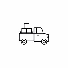 pickup car with load icon