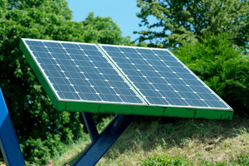 Solar panels in a park