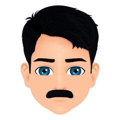 handsome male man with black hair and mustache