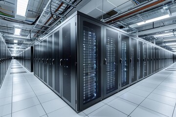 Naklejka premium Data center with server racks