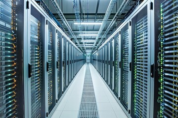 Obraz premium Racks with servers of a data center