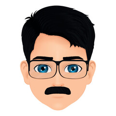 handsome male man with glasses and mustache