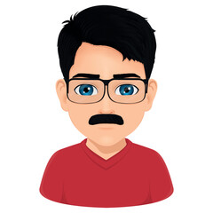 handsome male man with glasses and mustache