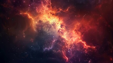 Fototapeta premium Stunning image of a cosmic nebula with vibrant colors, displaying the beauty and mystery of outer space.