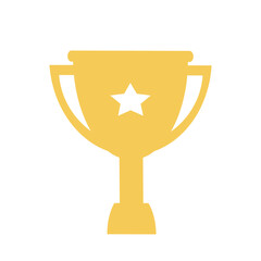 Golden Cup. winners trophy, champions cup. Winner prize, sports award, gold star, success concept vector illustration.