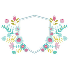 Vector Illustration of Floral Wedding Crest.