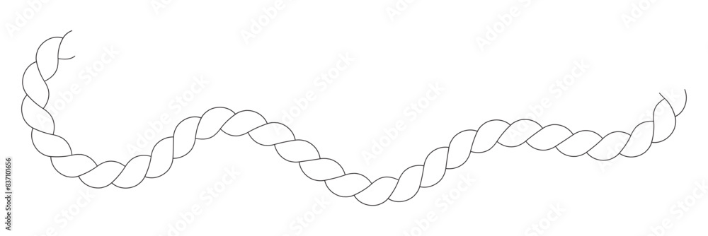 Aufkleber rope pattern brushes. seamless hemp cord line collection. rope curve symbol. 11:11