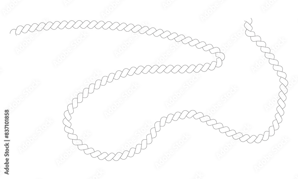 Poster rope pattern brushes. seamless hemp cord line collection. rope curve symbol. 11:11