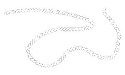 Rope pattern brushes. Seamless hemp cord line collection. Rope curve symbol. 11:11