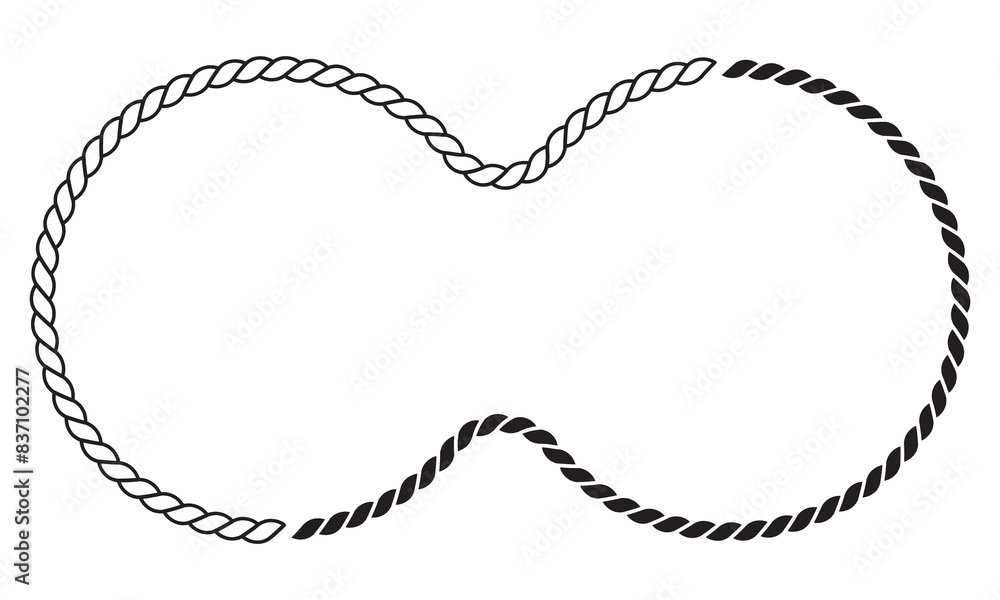 Poster rope pattern brushes. seamless hemp cord line collection. rope curve symbol. 11:11
