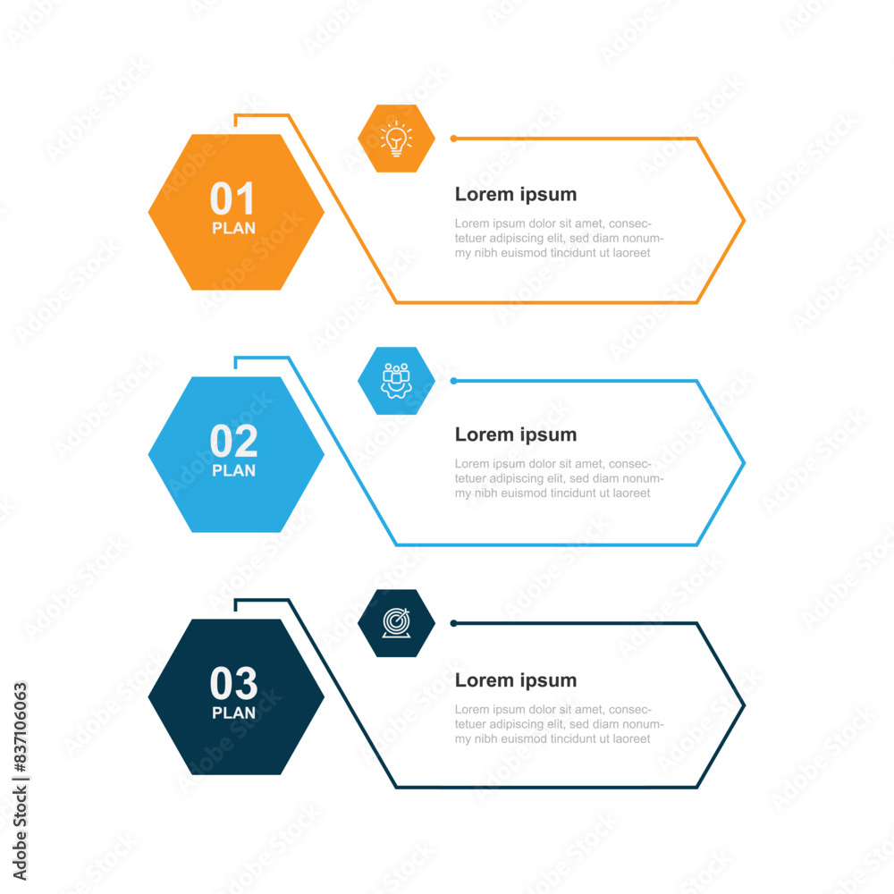 Poster Design template infographic with 3 step or option can be used for workflow, business information, and web graphic design 