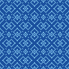 Ethnic seamless pattern geommetric blue color