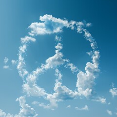 Obraz premium peace sign made of clouds in the sky