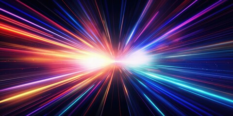 Light speed, hyperspace, space warp background